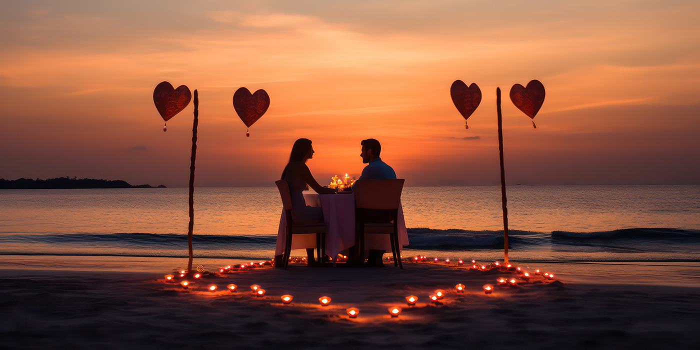 Valentine's Day on the beach sets the stage for a uniquely roman