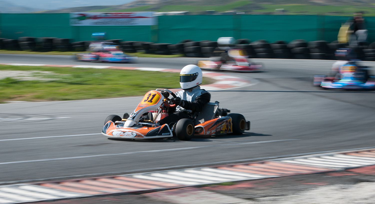Unrecognised man driving go kart with speed in the on a Sénégal